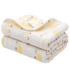 SYGA 110 cm Baby Swaddle Blankets 6 Layer Muslin Swaddle Wrap 100% Cotton Stroller Cover Receiving Blankets_CrownYellow