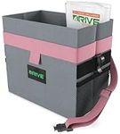 DRIVE Car Bin (Pink Strap) - Best Auto Trash Bag for Rubbish, Extra Waste Basket Liners - Hanging Recycle Garbage Can is Universal, Waterproof Organizer Makes a Great Drink Cooler & Road Trip Gift