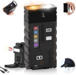 iToncs LED Small Powerful EDC Flashlight with 365nm UV Light,13 Mode,USB C Rechargeable Mini Pocket Keychain Flash Light with Clip,IP67,Magnetic,Lanyard,Buzzer,Arc Lighter for Camping Hiking Gear