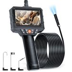 SKYBASIC Endoscope Camera with Light, 4.3'' LCD Screen HD Digital Handheld Borescope IP67 Waterproof Snake Camera Sewer Inspection Camera with 8 LED Lights, 16.5FT Semi-Rigid Cable, 3 Accessories