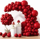 RUBFAC 129pcs Ruby Red Balloons Dif