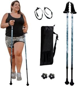 York Nordic Big and Tall Motivator Walking Poles for Balance and Rehab - 2 Pieces - Strong Push Button Locks, Detachable Rubber Feet, Travel Bag - for Heights 4' up to 7' feet and Weights up to 500lbs