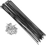 VORCOOL 36Pcs 14G J Bend Bicycle Mountain Bike Steel with Carbon Spokes and Nipples 260mm