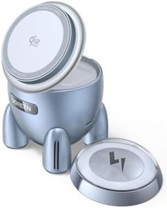 UGREEN UNO 25W Rocket Magnetic Wireless Charger, 2-in-1 Magsafe Fast Charging Station with Fun LED Lights and Magnetic Lid, Compatible with iPhone 17/16/15/14/13 Series, AirPods 4/3/2/Pro