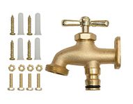 HOMEKIT Brass Hose End Tap – Outdoor Brass Tap, Allotment Tap, Outside Anywhere Tap for Convenient Water Access