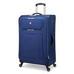 SWISSGEAR Elite Air Collection Carry-On Luggage — Small Lightweight Suitcase with 4 Spinner Wheels, Lockable Rainproof Zippers, and Rainproof Fabric — Blue, 20-inch