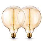 CITRA 40W G80 E26/E27 Filament Light Bulb, Pack of 2 (Warm White LED