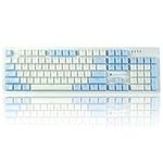 Crystal Keycaps,Ice Crystal Keycap，ABS Jelly Key caps Set for 61 68 104 Mechanical Gaming Keyboard Cherry Profile English Layout(White with Blue)