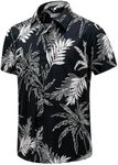 GRTXIN Men's Hawaiian Shirts Short Sleeve Button Down Floral T-Shirt Casual Summer Beach Shirts, Black, 3X-Large