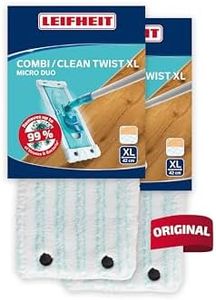 Leifheit Dampfreiniger CleanTenso inkl. 3 Ersatzpads, heißer Wasserdampf gegen Bakterien, Dampfmop mit kurzer Aufheizzeit für Fliesen, Holzböden und Teppiche, Dampfbesen mit Dampfregulierung