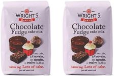 Wright's | Baking Chocolate Fudge Cake Mix 2X500g (1Kg) | A rich Chocolate Fudge cake mix with a melting chocolate crumb | suitable for loaf cakes, gateaux bases, slices or 16 individual cakes |