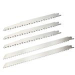 ZUZZEE 5 Pack Stainless Steel Reciprocating Saw Blades for Frozen Meat Bone Food Cutting Big Teeth Sawsall Saw Blades Cutting for for Beef, Turkey, Wood Pruning