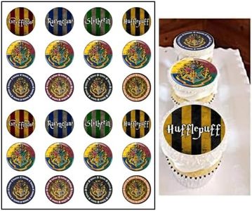 Edible Harry P Cupcake Toppers Uncut Wafer Sheets with edible images Wizard Cupcake Toppers (Set of 24) Wizard School Birthday Party Decorations Supplies Party Decor