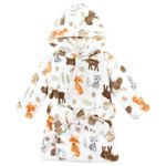 Hudson Baby Unisex Baby Plush Animal Face Bathrobe, Woodland, 0-9 Months