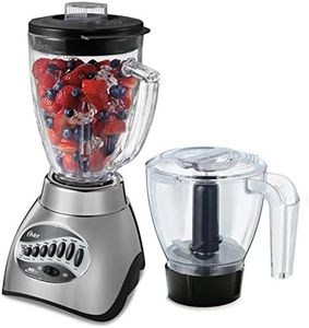 Oster Classic Series 16 Speed Blender with Food Chopper and Glass Jar, Brushed Nickel