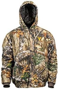 HOT SHOT Men’s Insulated Twill Camo Hunting Jacket, Realtree Edge Camo with Cotton Shell, for cold weather, bird and deer hunting, Extra Large