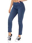 989Zé ENZO Womens Elasticated Waist Jeans Pants Slim Straight Leg Pull On Stretch Denim Trousers Casual Cotton Comfy Jeggings EZL432 Jeans MID Blue 14