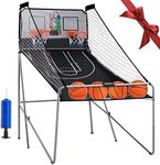 Outspurge Foldable Electronic Dual Basketball Arcade Game,Double Shot 2Player,8 Game Options w/4 Balls LED Scoring System & Indoor Basketball Game for Kids, Youth Adults