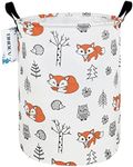 ONOEV Round waterproof laundry basket,foldable storage basket,laundry Hampers with handle,gift basket,suitable for children's room and toy storage (Fox)