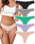 KNITLORD Women's Thongs Underwear Sexy Ladies Underwear Panties Hipster Bikini Breathable Knickers for Women Multipack(M)