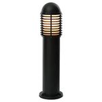 National Lighting IP44 Rated Louvred Bollard Light - 650mm Outdoor Garden Patio Porch Driveway Lights - Black Garden Lamp Post - 9W 240V LED ES E27 (Not Included)