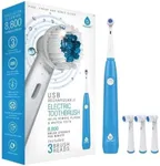 Rotating Electric Toothbrush for Adults with 3 Brush Heads - Toothbrush Electric with 3 Cleaning Modes - USB Rechargeable Toothbrush with 2 Minute Smart Timer (White)