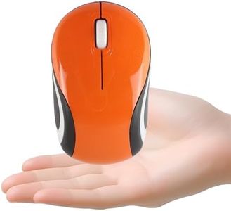 elec Space Mini Small Wireless Mouse for Travel Optical Portable Mini Cordless Mice with USB Receiver for PC Laptop Computer (Orange)