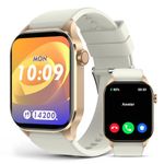 Smart Watch for Women Men (Answer/Make Calls), Fitness Trackers, 2.04'' AMOLED Display, 24/7 Heart Rate Blood Oxygen Sleep Monitor, IP68 Waterproof Smartwatch for Android iOS Beige