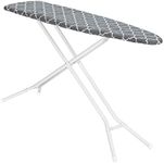 Ironing Board Full Size Made in The USA by Seymour Home Products (Grey Lattice) | Includes Cover and Pad | Iron Board with 4 Steel Legs for Extra Support | Features Perforated Top for Steam Flow