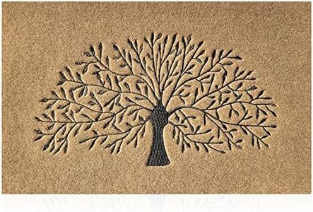 AAZZKANG Brown Door Mat Non Slip Outdoor Front Door Mat Super Absorb Mud Easy to Clean Tree of Life Doormat for Entrance Indoor High Traffic Areas