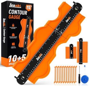 Lenski Contour Gauge Tool With Lock 10+5 Inche, Super Gauge Shape and Outline Tool for Corners and Contoured, Woodworking DIY Tools for Men Husband Dad
