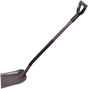 Mivos Pelle de Jardin Carrée Professionnelle en Acier au Bore Trempé - Pelle à Creuser Renforcée - Longueur 124 cm - Pelle à Neige avec Manche en Acier et Poignée en D - Made in EU