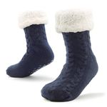 Men Slippers A133 & A139 (Navy Cable Knit), One Size