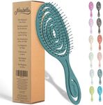 Ninabella Organic Detangling Hair Brush for Women, Men & Children - Does not Pull on Hair - Hair Straightening Brushes for Straight, Curly & Wet Hair - Unique Spiral Hairbrush