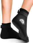 BPS 'Storm Sock' Neoprene Wetsuit Socks - with Anti-Slip Sole - Unisex Socks for Snorkeling, Beach Volleyball, Surfing, Scuba Diving, Fin Socks - Low Cut (Black/White Accent, Small)