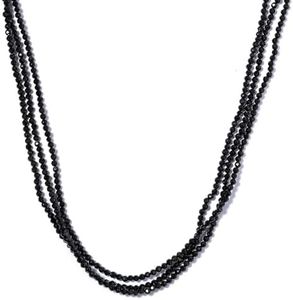 Shop LC Black Spinel Necklace - Black Beaded Layered Necklace for Women - Multi Strand Bead Necklaces - 18" Length Costume Jewelry Birthday Gifts for Women