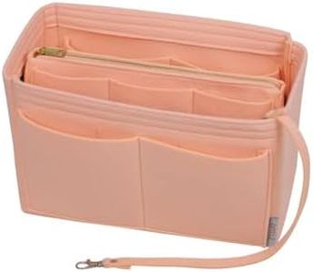 ZTUJO Purse Organizer Insert, Felt Bag Organizer with Metal Zipper, Handbag & Tote Shaper, For Speedy Neverfull Tote, 7 Sizes, Blush, Large