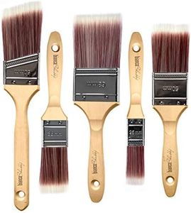 Bianco Shabby® Lot de 5 pinceaux Professionnels pour Shabby Chic et DIY (63 + 50 + 50 inclinés + 35 + 25)