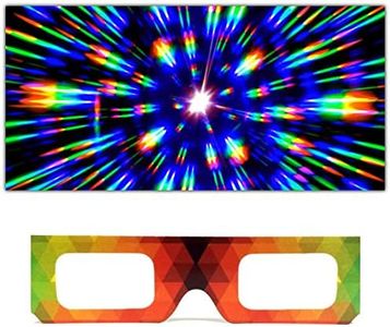 GloFX Paper Cardboard Diffraction Glasses – Geometric Rainbow (10 Pack)