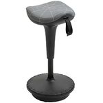 Vinsetto Standing Office Chair Lift Wobble Stool 360° Swivel, Tilting, with Adjustable Height and Saddle Seat, Grey