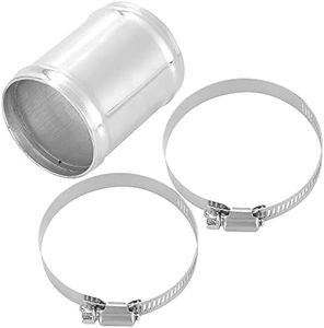 X AUTOHAUX Aluminum Alloy Hose Joint Pipe Set with 2 Clamps OD 2.4" 60mm Length 3" 76mm