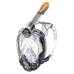 Seac Libera, New Generation Integrated Snorkeling Mask, Hypoallergenic Silicone, Quick Release, 4 Sizes, black/orange, S/M