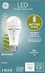 GE Lighting LED+ Backup Battery Light Bulb, Rechargeable, Soft White, Medium Base (1 Pack)