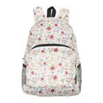 ECO CHIC Lightweight Foldable Water Resistant Backpack Rucksack Folds into Pouch for Storage (Floral Beige)