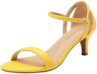 DREAM PAIRS Women's Lexii Fashion Stilettos Open Toe Pump Heel Sandals,Size 6,Yellow Pu,LEXII