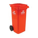 Nilkamal 120 Ltr Wheel Garbage Dustbin (Red)