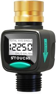 Stouchi Water Flow Meter with Brass Inlet GPM for Garden Hose Watering, Measure Gallon/Liter, Measure Water Usage & Flow Rate for RV Water Tank Filling, Lawn Sprinkler and Nozzle Sprayer