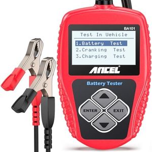 ANCEL BA101 12V Car Battery Tester - Digital Automotive Batteries & Alternator Diagnostic Tool, 100-2000 CCA Load Capacity, Charging & Cranking Analysis for Motorcycle, Truck, Boat, Marine & More