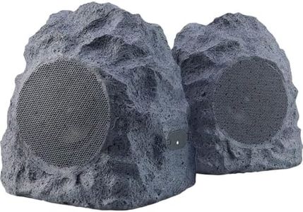 iHome Outdoor Rock Bluetooth Speakers - Wireless, Waterproof, Garden Speakers with 20W Peak Power, Easy Setup, TWS Linking, Long Battery Life for Patio, Pool, Landscape