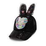 VRITRAZ Bunny Ears, Net and Cartoon Character Printed Little Cap for Kids, Baby, Girls & Boys 3-12 Years (Black)